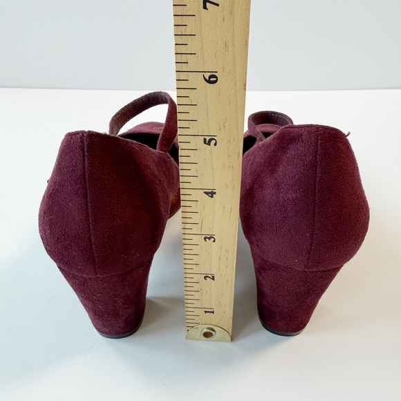 Lulu Hun Women Burgundy Autumn Leaf Embroidery Babydoll Heels US7 Coquette Fairy - Picture 8 of 10